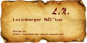 Lozinberger Nétus névjegykártya
